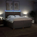 Pat box spring cu saltea, gri taupe, 200x200 cm, textil - WALTI WALTI