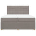 Pat box spring cu saltea, gri taupe, 200x200 cm, textil - WALTI WALTI