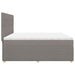 Pat box spring cu saltea, gri taupe, 200x200 cm, textil - WALTI WALTI