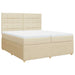 Pat box spring cu saltea, crem, 200x200 cm, textil - WALTI WALTI