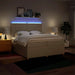 Pat box spring cu saltea, crem, 200x200 cm, textil - WALTI WALTI