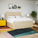 Pat box spring cu saltea, crem, 200x200 cm, textil - WALTI WALTI