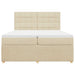 Pat box spring cu saltea, crem, 200x200 cm, textil - WALTI WALTI