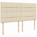 Pat box spring cu saltea, crem, 200x200 cm, textil - WALTI WALTI