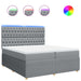 Pat box spring cu saltea, gri deschis, 200x200 cm, textil - WALTI WALTI