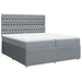 Pat box spring cu saltea, gri deschis, 200x200 cm, textil - WALTI WALTI