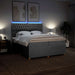 Pat box spring cu saltea, gri deschis, 200x200 cm, textil - WALTI WALTI