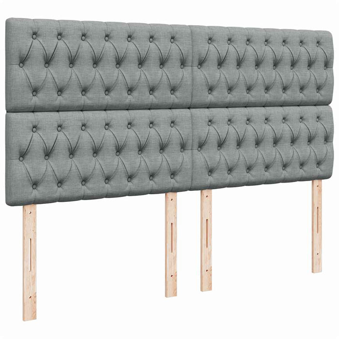 Pat box spring cu saltea, gri deschis, 200x200 cm, textil - WALTI WALTI