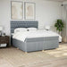 Pat box spring cu saltea, gri deschis, 200x200 cm, textil - WALTI WALTI