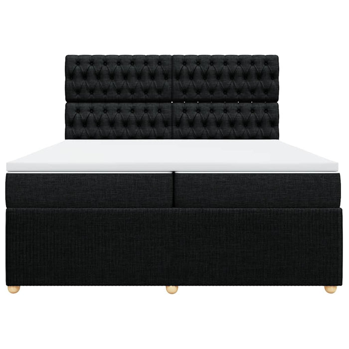 Pat box spring cu saltea, negru, 200x200 cm, textil - WALTI WALTI