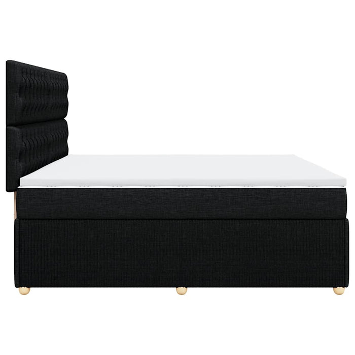 Pat box spring cu saltea, negru, 200x200 cm, textil - WALTI WALTI