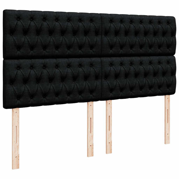 Pat box spring cu saltea, negru, 200x200 cm, textil - WALTI WALTI