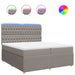 Pat box spring cu saltea, gri taupe, 200x200 cm, textil - WALTI WALTI