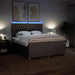 Pat box spring cu saltea, gri taupe, 200x200 cm, textil - WALTI WALTI