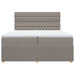 Pat box spring cu saltea, gri taupe, 200x200 cm, textil - WALTI WALTI