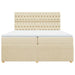 Pat box spring cu saltea, crem, 200x200 cm, textil - WALTI WALTI