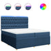 Pat box spring cu saltea, albastru, 200x200 cm, textil - WALTI WALTI