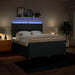 Pat box spring cu saltea, albastru, 200x200 cm, textil - WALTI WALTI