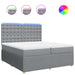Pat box spring cu saltea, gri deschis, 200x200 cm, textil - WALTI WALTI