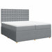 Pat box spring cu saltea, gri deschis, 200x200 cm, textil - WALTI WALTI