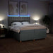 Pat box spring cu saltea, gri deschis, 200x200 cm, textil - WALTI WALTI