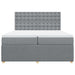 Pat box spring cu saltea, gri deschis, 200x200 cm, textil - WALTI WALTI