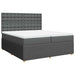 Pat box spring cu saltea, gri închis, 200x200 cm, textil - WALTI WALTI