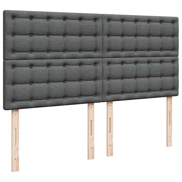 Pat box spring cu saltea, gri închis, 200x200 cm, textil - WALTI WALTI