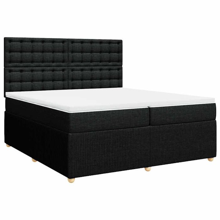 Pat box spring cu saltea, negru, 200x200 cm, textil - WALTI WALTI
