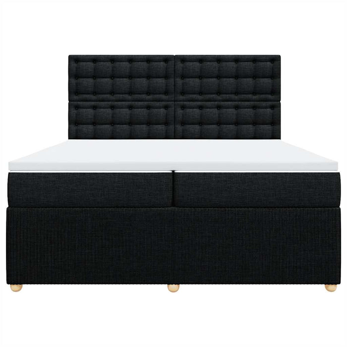Pat box spring cu saltea, negru, 200x200 cm, textil - WALTI WALTI