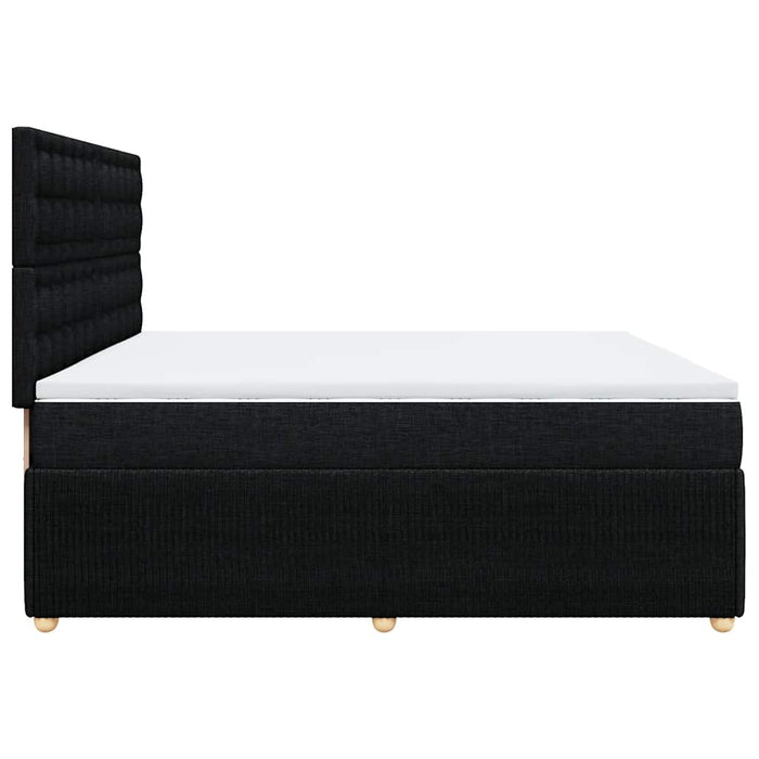 Pat box spring cu saltea, negru, 200x200 cm, textil - WALTI WALTI