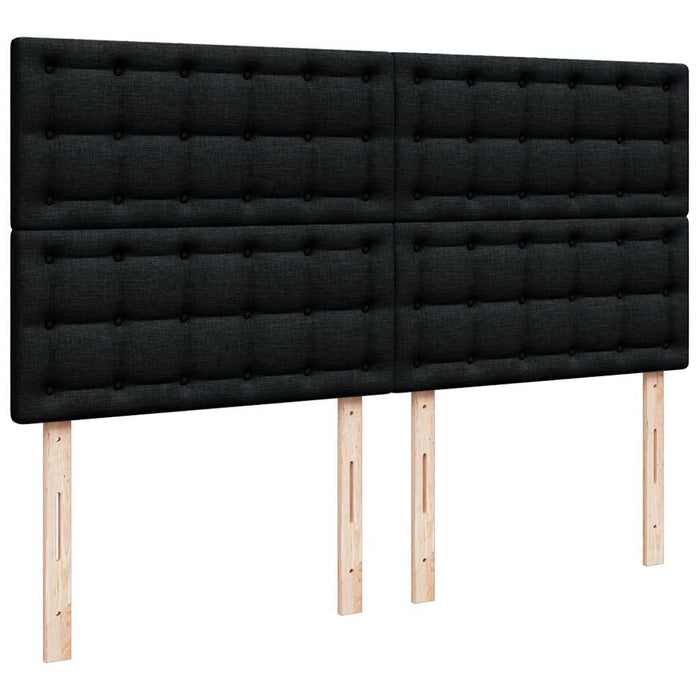 Pat box spring cu saltea, negru, 200x200 cm, textil - WALTI WALTI
