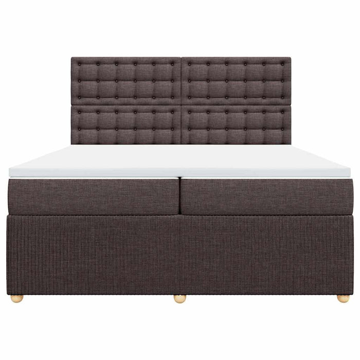 Pat box spring cu saltea, maro închis, 200x200 cm, textil - WALTI WALTI