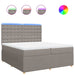 Pat box spring cu saltea, gri taupe, 200x200 cm, textil - WALTI WALTI