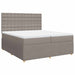 Pat box spring cu saltea, gri taupe, 200x200 cm, textil - WALTI WALTI