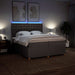 Pat box spring cu saltea, gri taupe, 200x200 cm, textil - WALTI WALTI