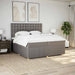Pat box spring cu saltea, gri taupe, 200x200 cm, textil - WALTI WALTI