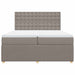Pat box spring cu saltea, gri taupe, 200x200 cm, textil - WALTI WALTI