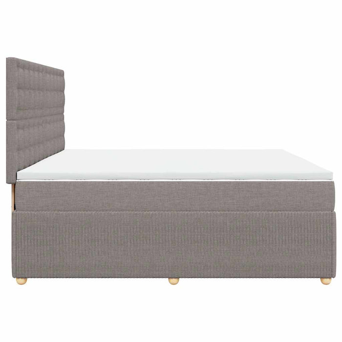 Pat box spring cu saltea, gri taupe, 200x200 cm, textil - WALTI WALTI
