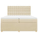 Pat box spring cu saltea, crem, 200x200 cm, textil - WALTI WALTI