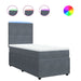 Pat box spring cu saltea, gri închis, 80x200 cm, catifea - WALTI WALTI