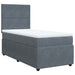 Pat box spring cu saltea, gri închis, 80x200 cm, catifea - WALTI WALTI