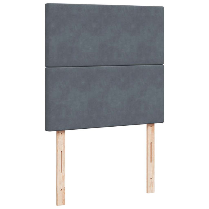 Pat box spring cu saltea, gri închis, 80x200 cm, catifea - WALTI WALTI