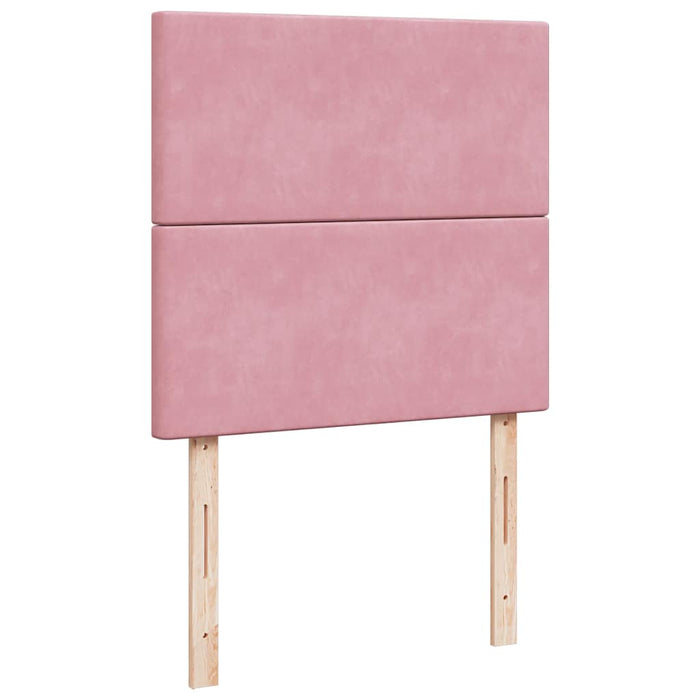 Pat box spring cu saltea, roz, 80x200 cm, catifea - WALTI WALTI