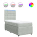 Pat continental cu saltea, gri deschis, 80x200 cm, catifea - WALTI WALTI