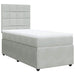 Pat continental cu saltea, gri deschis, 80x200 cm, catifea - WALTI WALTI