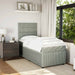 Pat continental cu saltea, gri deschis, 80x200 cm, catifea - WALTI WALTI