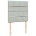 Pat continental cu saltea, gri deschis, 80x200 cm, catifea - WALTI WALTI