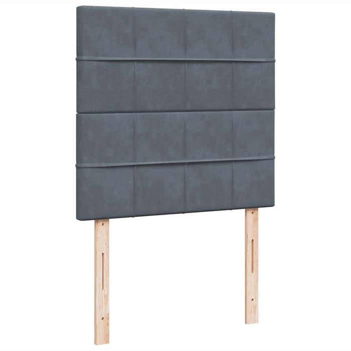 Pat box spring cu saltea, gri închis, 80x200 cm, catifea - WALTI WALTI