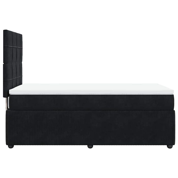 Pat box spring cu saltea, negru, 80x200 cm, catifea - WALTI WALTI